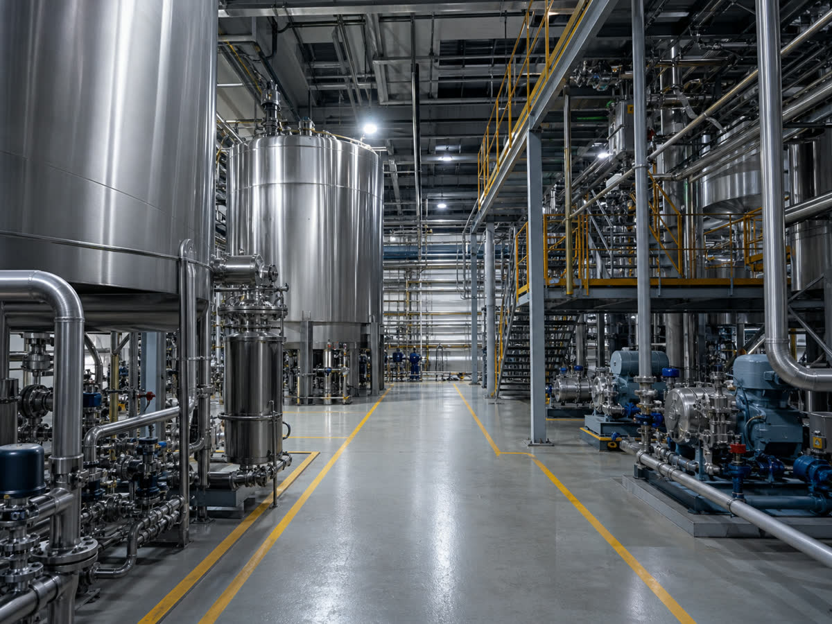 Equipos industriales y estructuras metálicas limpias en planta productiva tras mantenimiento industrial profesional VYSCAM